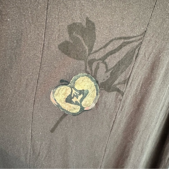 Vintage Blue Fish 1998 Sleeveless Hand Printed Apple Lagenlook Dress One Size - Picture 3 of 11